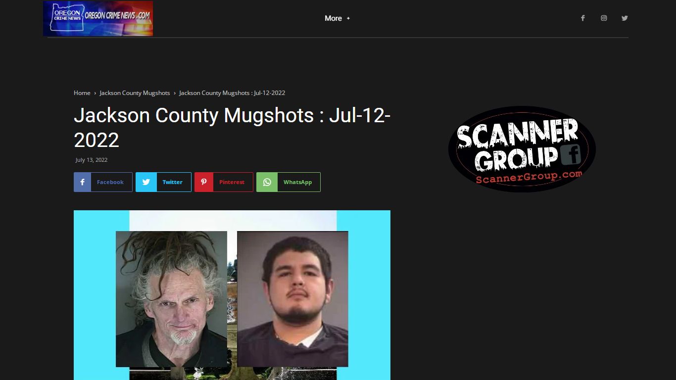 Jackson County Mugshots : Jul-12-2022 - Oregon Crime News