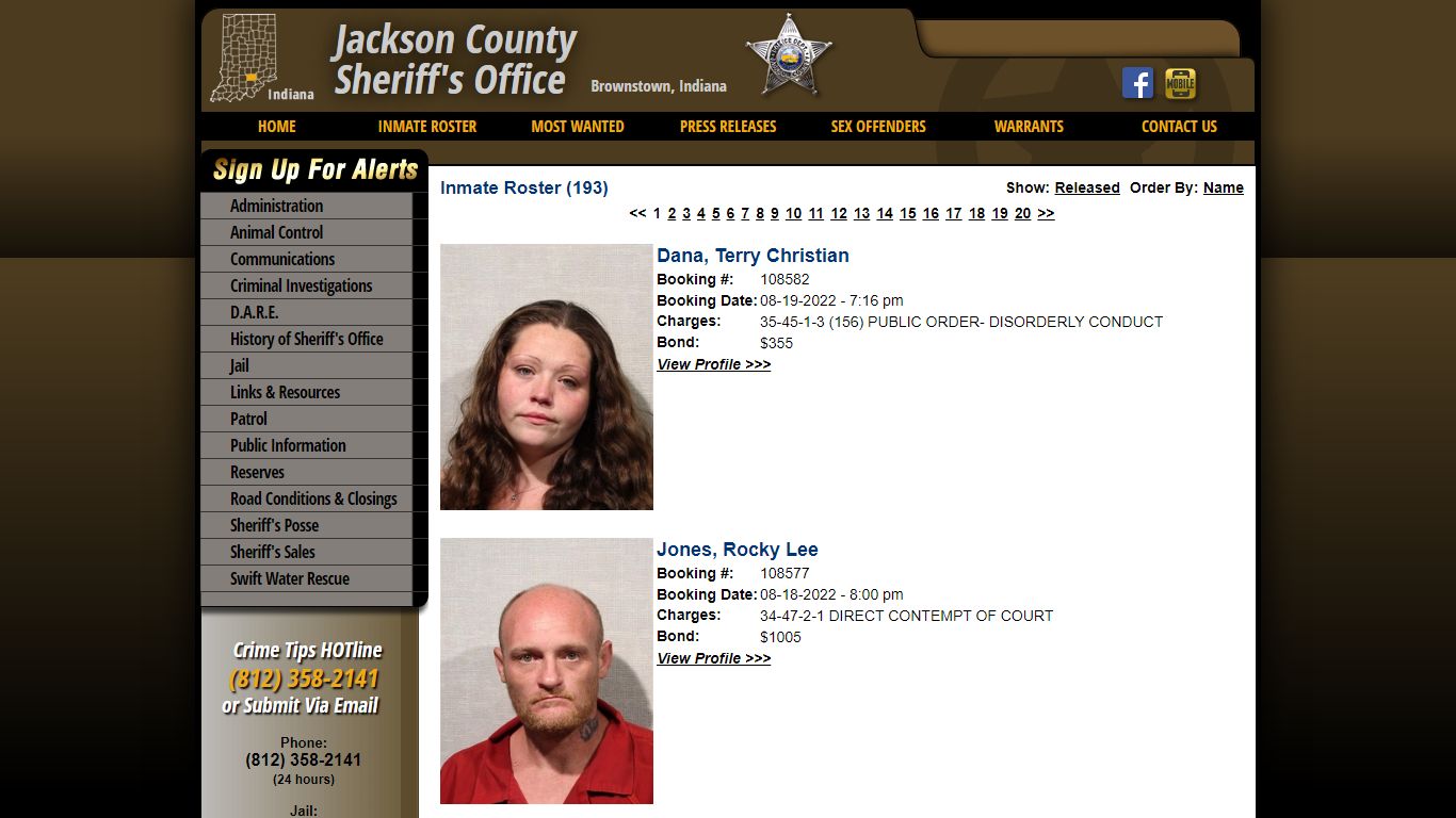 Inmate Roster - Jackson County IN Sheriff's Office